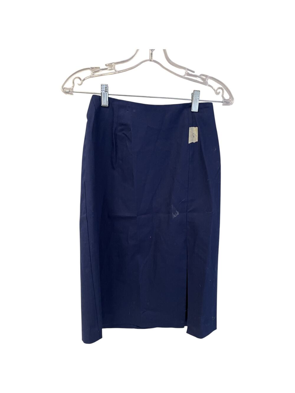 Moda International Pencil Skirt Womens 6 Classic Blue Midi Below Knee Career